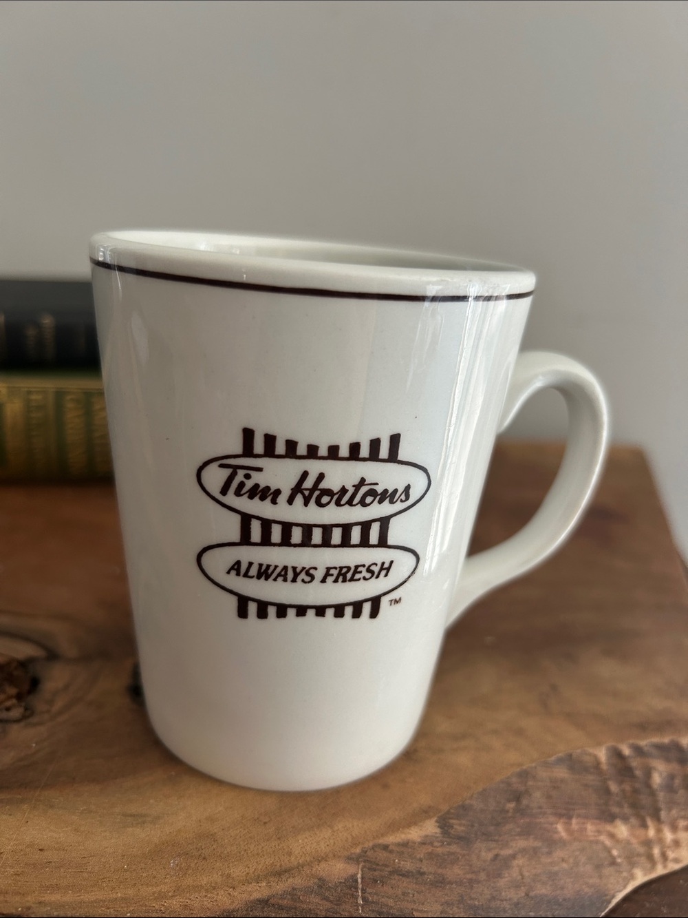 Original Tim Hortons White Ceramic Coffee Mug - Brown Logo Canada